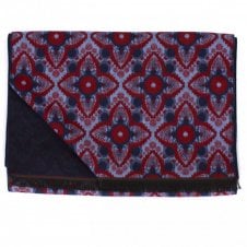 Tresanti Celeste Shades of Blue, Grey & Red Patterned Reversible Scarf