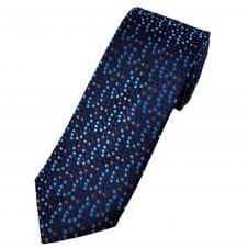 Tresanti Celeste Shades of Blue, Orange & Burgundy Dot Pattern Silk Men's Designer Tie