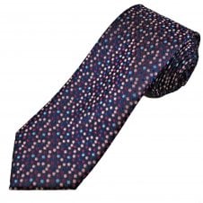Tresanti Celeste Shades Of Blue & Pink Polka Dot Spot Pattern Men's Silk Tie
