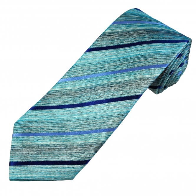 Tresanti Celeste Shades of Blue Striped Men's Silk Designer Tie