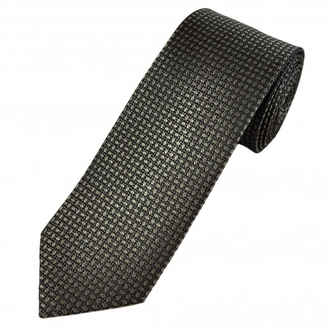 Tresanti Celeste Shades of Brown, Gold & Black Patterned Silk Men's Designer Tie