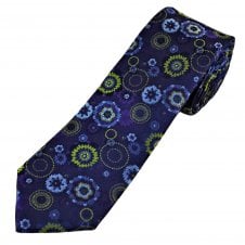 Tresanti Celeste Shades of Lilac, Blue & Green Patterned Men's Silk Designer Tie