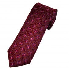 Tresanti Celeste Shades of Pink, Red & Purple Patterned Silk Men's Designer Tie