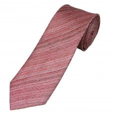 Tresanti Celeste Shades Of Red, Pink & White Striped Patterned Men's Silk Tie