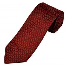 Tresanti Celeste Shades of Red Triangle Pattern Men's Silk Designer Tie