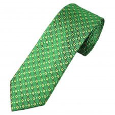 Tresanti Celeste Shamrock Green, Yellow, Fuchsia Pink, Royal Blue & Silver Pattern Men's Silk Tie