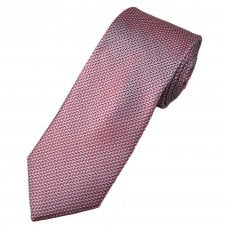 Tresanti Celeste Silver, Grey & Red Chevron Pattern Men's Silk Tie