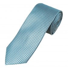 Tresanti Celeste Silver, Light Blue & Navy Patterned Men's Silk Tie