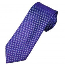 Tresanti Celeste Silver, Royal Blue & Red Oval Pattern Men's Silk Tie