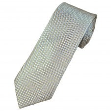 Tresanti Celeste Silver, Yellow & Light Blue Pattern Men's Silk Tie