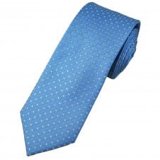 Tresanti Celeste Sky Blue, Lemon & Silver Pattern Men's Silk Tie