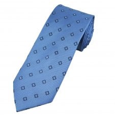 Tresanti Celeste Sky Blue & Navy Blue Pattern Men's Silk Designer Tie