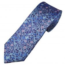 Tresanti Celeste Sky Blue, Pink, White, Royal Blue & Purple Men's Silk Designer Tie