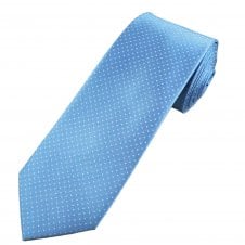 Tresanti Celeste Sky Blue & Silver Polka Dot Men's Silk Tie