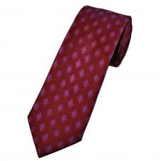 Tresanti Celeste Wine Red, Fuchsia, Blue & Red Patterned Men's Designer Silk Tie