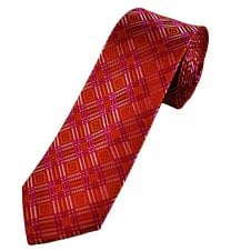 Tresanti Celeste Wine Red, Orange, Fuchsia Pink & Light Pink Patterned Men's Silk Tie