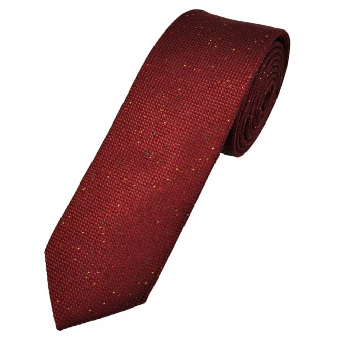 Tresanti Celeste Wine Red with Multi Coloured Fleck Pattern Wool Blend Men's Tie