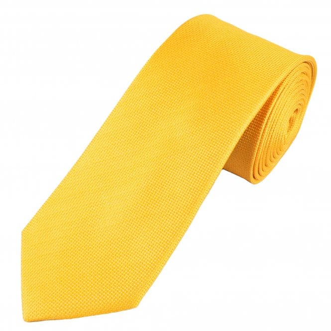 Tresanti Celeste Yellow Micro Checked Patterned Men's Silk Designer Tie