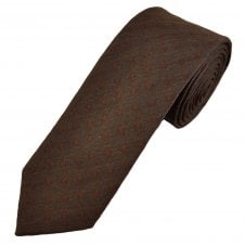 Tresanti Dark Brown & Mid Brown Polka Dot Wool Blend Men's Designer Tie