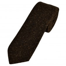 Tresanti Dark Brown with Shades of Brown Fleck Pattern Wool Blend Men's Tie