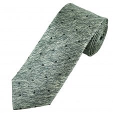 Tresanti Denim Blue, Ivory & Grey Polka Dot Men's Silk Tie