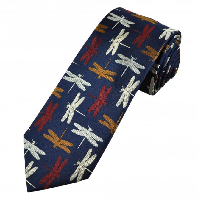 Tresanti Dragonfly Navy Blue Men's Silk Novelty Tie