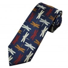 Tresanti Dragonfly Navy Blue Men's Silk Novelty Tie