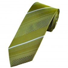 Tresanti Green & Light Blue Striped & Polka Dot Men's Silk Designer Tie