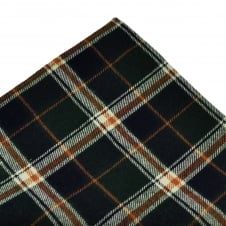 Tresanti Green, Navy Blue, Brown & Ivory Checked Cotton Pocket Square Handkerchief