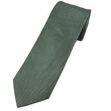 Tresanti Green & Navy Blue Micro Houndstooth Pattern Men's Designer Silk Tie