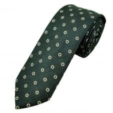 Tresanti Green, Navy Blue, Olive & Silver Pattern Wool Blend Men's  Tie