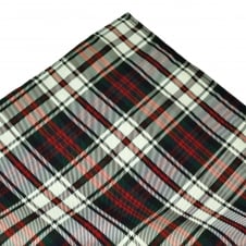 Tresanti Green, Navy Blue, Red & Ivory Checked Silk Pocket Square Handkerchief