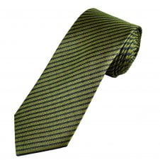 Tresanti Green & Navy Blue Striped Men's Silk Designer Tie