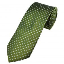 Tresanti Green, Silver & Light Blue Spot Patterned Men's Silk Designer Tie
