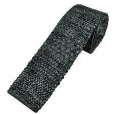 Tresanti Grey & Black Patterned Silk Knitted Skinny Tie