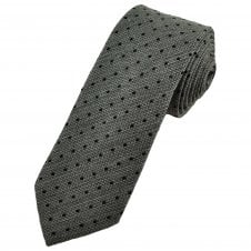 Tresanti Grey & Black Polka Dot Wool Blend Men's Tie