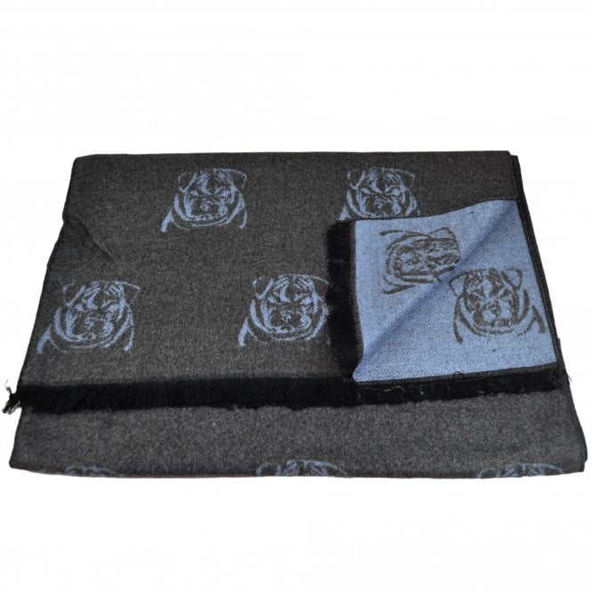 Tresanti Grey & Light Blue Bulldog Reversible Scarf