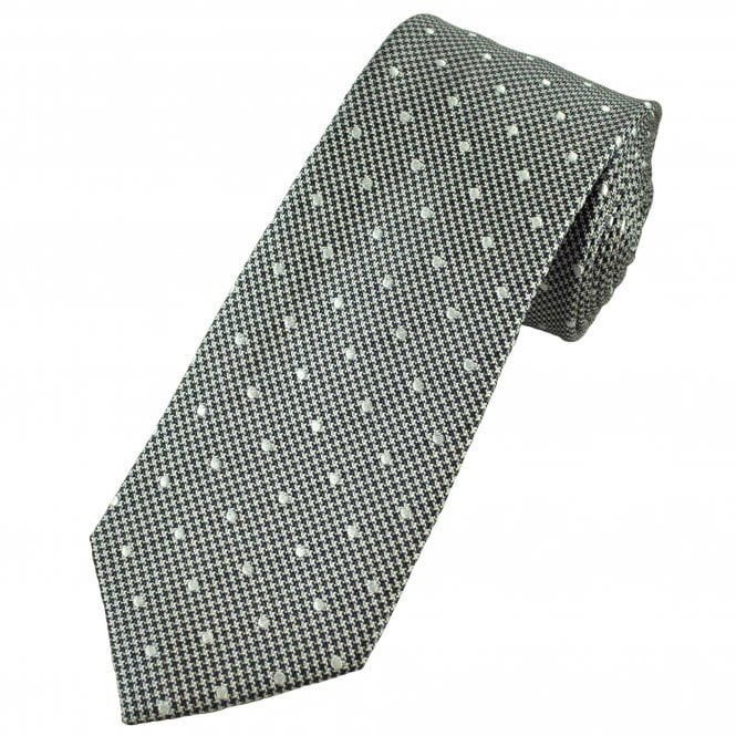 Tresanti Ivory, Navy Blue & White Polka Dot Men's Silk Tie