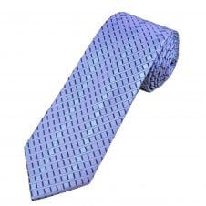 Tresanti Lavender, Purple & Silver Blue Checked Pattern Men's Silk Tie