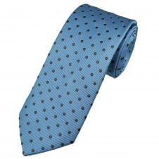 Tresanti Light Blue & Grey Polka Dot Men's Silk Designer Tie