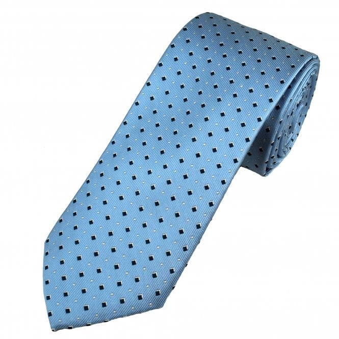 Tresanti Light Blue, Navy & Ivory Patterned Men's Silk Tie