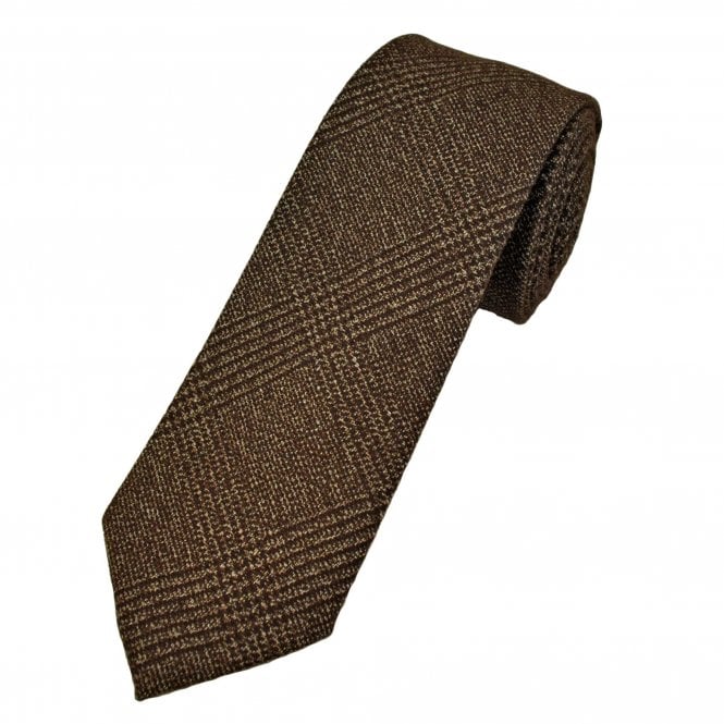 Tresanti Mahogany Brown & Ivory Checked Men's Tie
