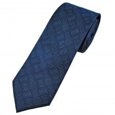 Tresanti Midnight Blue & Light Blue Checked Men's Silk Tie