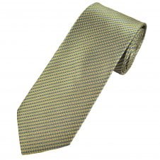 Tresanti Mustard Gold, Blue & Silver Patterned Stripe Men's Silk Tie