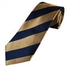 Tresanti Navy Blue & Beige Striped Men's Silk Designer Tie