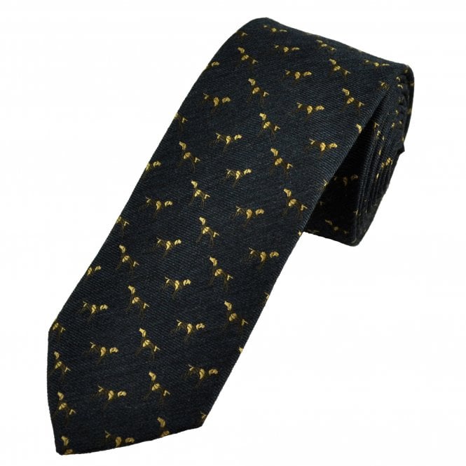 Tresanti Navy Blue Dog Wool Blend Men's Tie