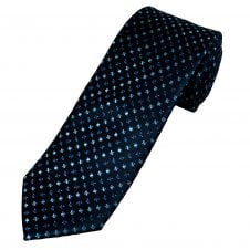 Tresanti Navy Blue, French Navy & Sky Blue Patterned Silk Designer Tie