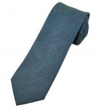 Tresanti Navy Blue & Light Blue Dots Pattern Silk Blend Men's Tie