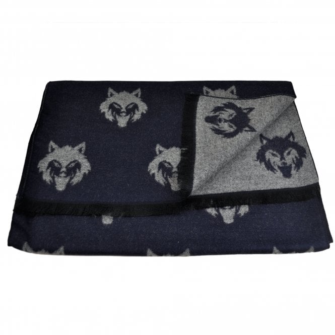 Tresanti Navy Blue & Light Grey Fox Reversible Scarf