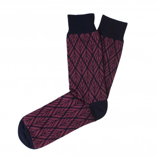Tresanti Navy Blue & Magenta Pink Pattern Combed Cotton Men's Socks